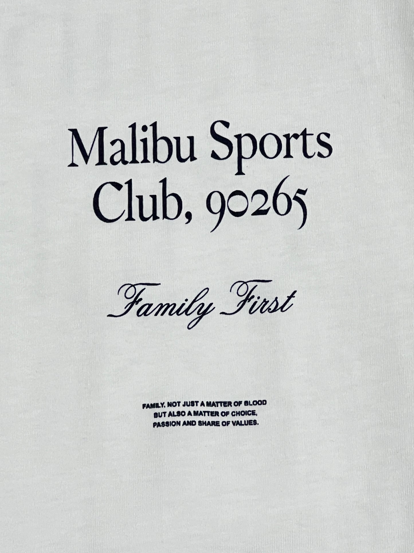 Italy MALIBU sports club FAMILY FIRST TS2405 graphic t-shirt.