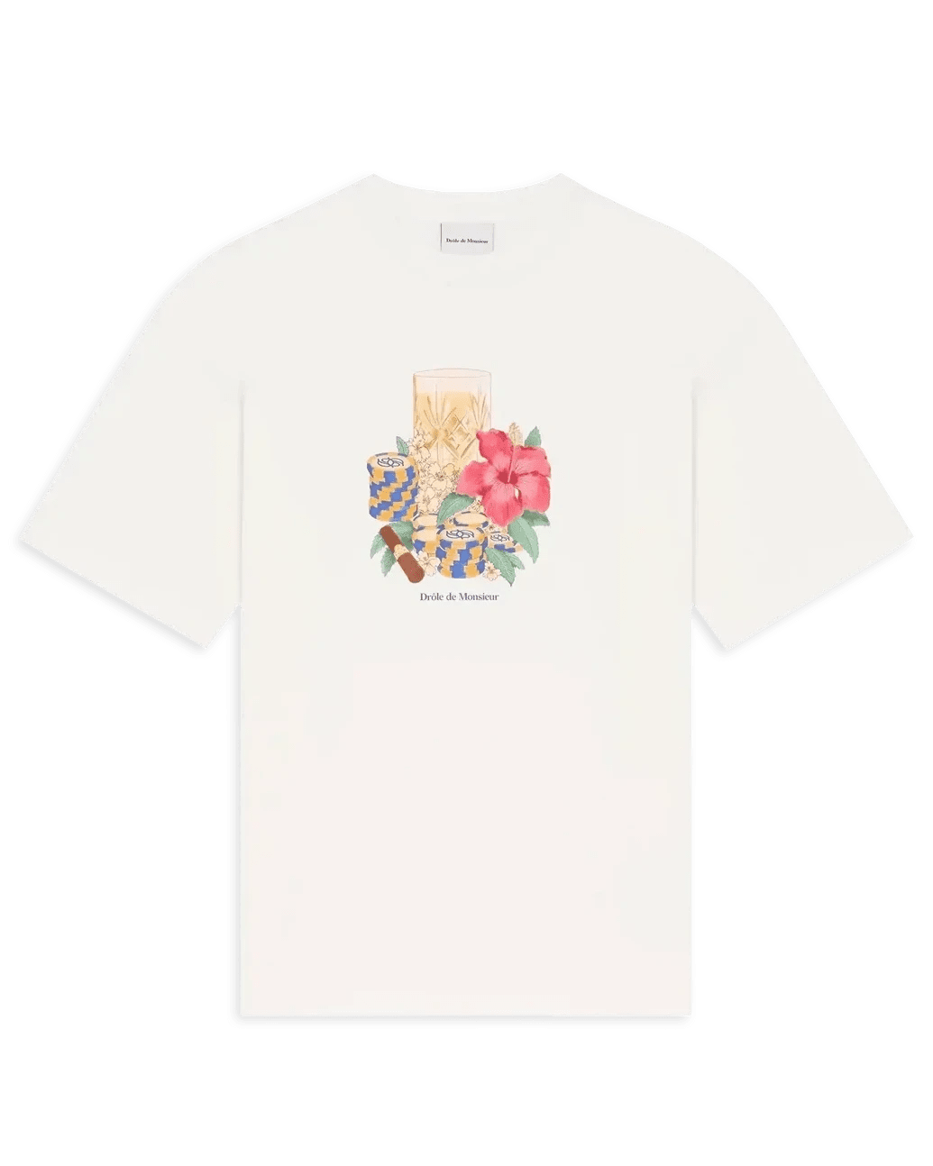Drôle de Monsieur K-TS300-CO002-OW T-shirt Hibiscus White - Probus