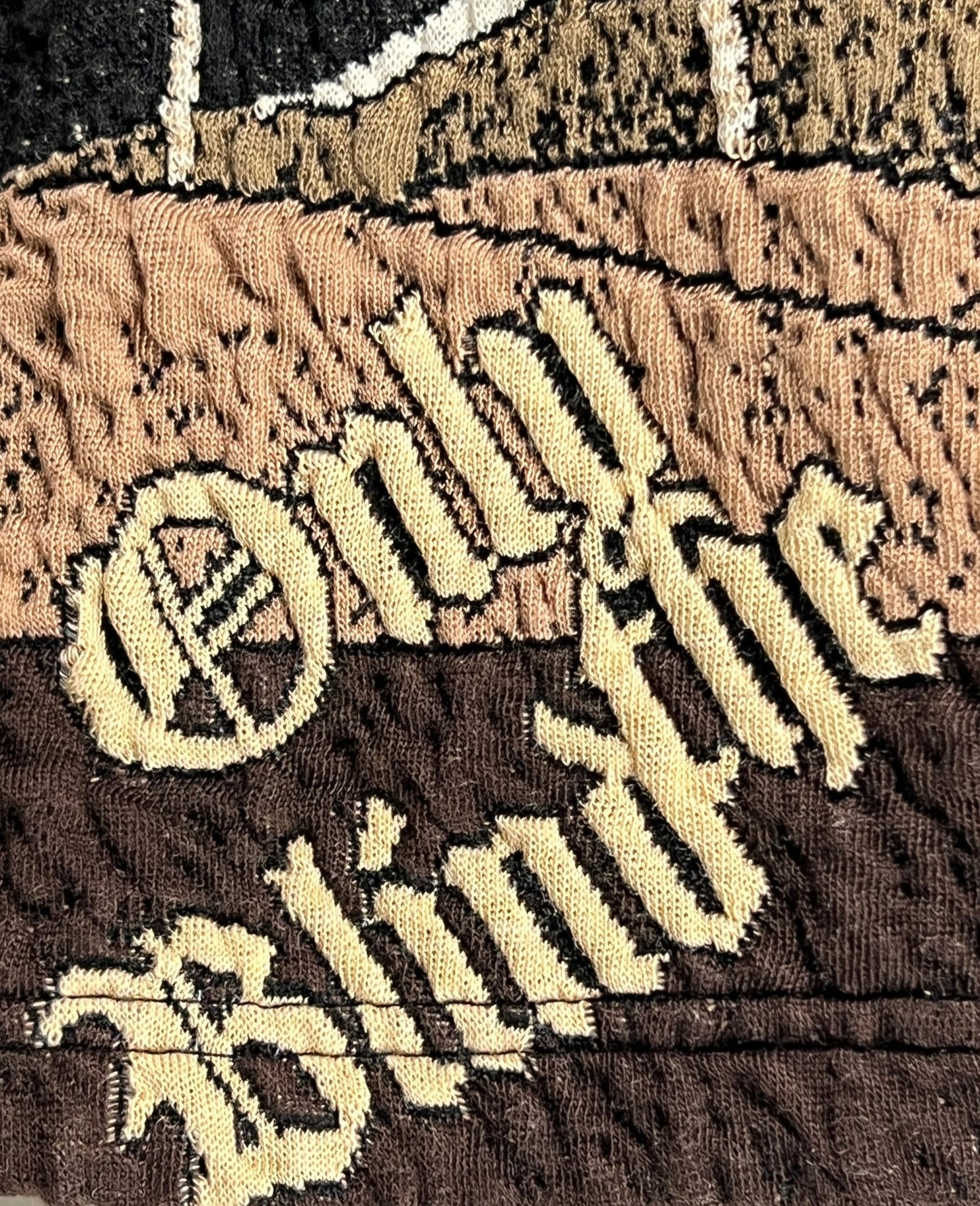 A close up of ONLY THE BLIND OTB-BS1328 SEPIA MOUNTAIN JACQUARD SHORTS BLK.