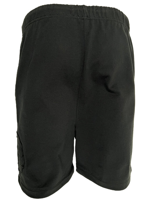 A pair of PURPLE BRAND P446-FCBB FRENCH TERRY SWEATSHORT BLK isolated on a black background.
