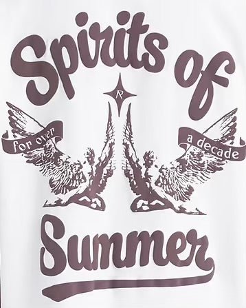 Experience unparalleled comfort with our luxury cotton "REPRESENT MLM410-72 SPIRITS OF SUMMER T-SHIRT WHI," featuring the phrase "for over a decade" and two winged figures. The oversized fit ensures style and ease, perfect for making a statement.