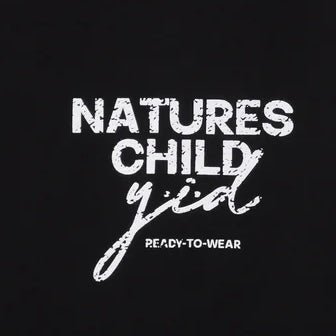 Graphic text on a black background reads "Yesterday is Dead Nature's Child, peachy-to-wear" on this 100% Cotton graphic t-shirt by YESTERDAY IS DEAD.