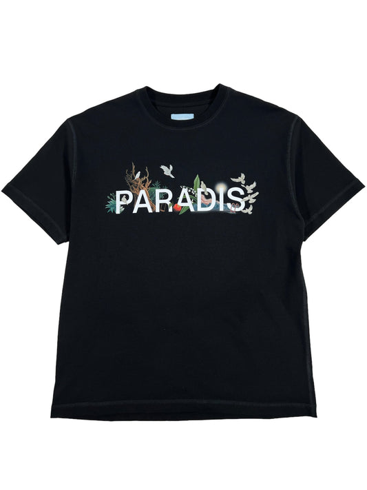 A 3.PARADIS black graphic t-shirt with the word 3.PARADIS on it.