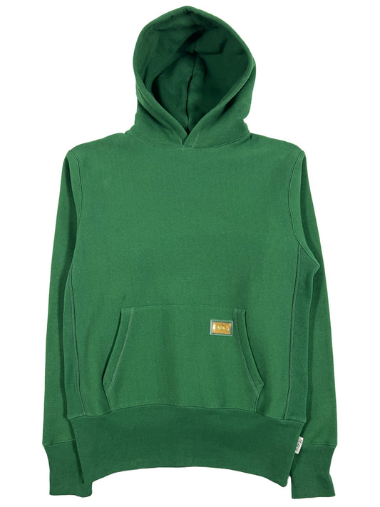 A green cotton hoodie with ADVISORY BOARD CRYSTALS logo on it.