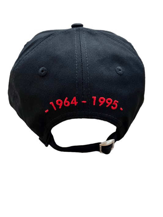 A black DSQUARED2 BCM0656 baseball cap with the words '1964-1995' embroidered on it.