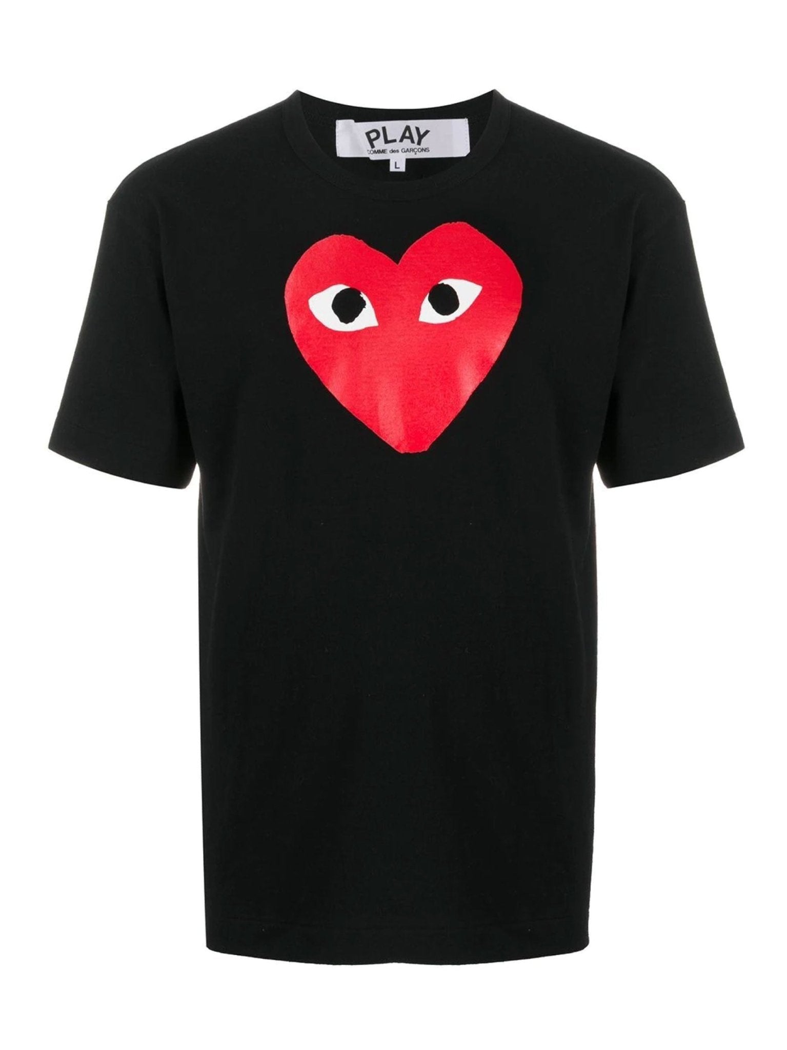 COMMES DES GARCONS P1T112 BLACK T-SHIRT RED HEART Probus