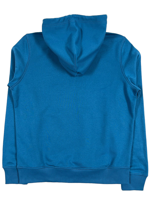 The back of a blue cotton hooded sweatshirt by DIESEL S-GINN-HOOD-K40 TEAL.