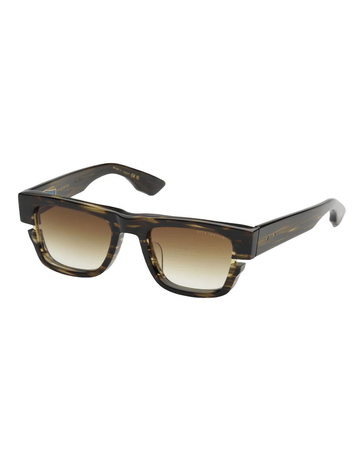 A pair of DITA sunglasses with brown lenses and a tortoise frame.