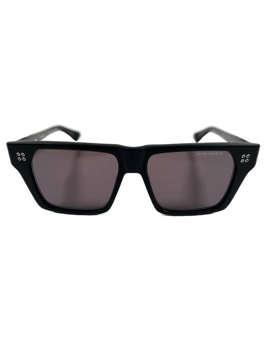 A pair of DITA VENZYN DTS720-A-03-56 sunglasses with grey lenses featuring UVA/UVB protection on a white background.