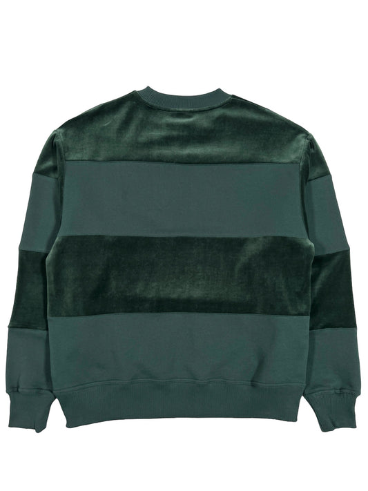A DROLE DE MONSIEUR green cotton sweatshirt with black and green stripes.