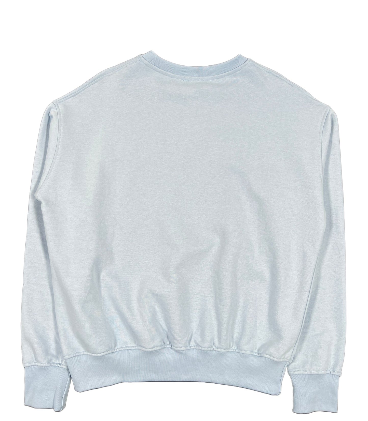 The back view of a FAMILY FIRST SS2307 CREWNECK BUGS LIGHT BLUE sweatshirt.
