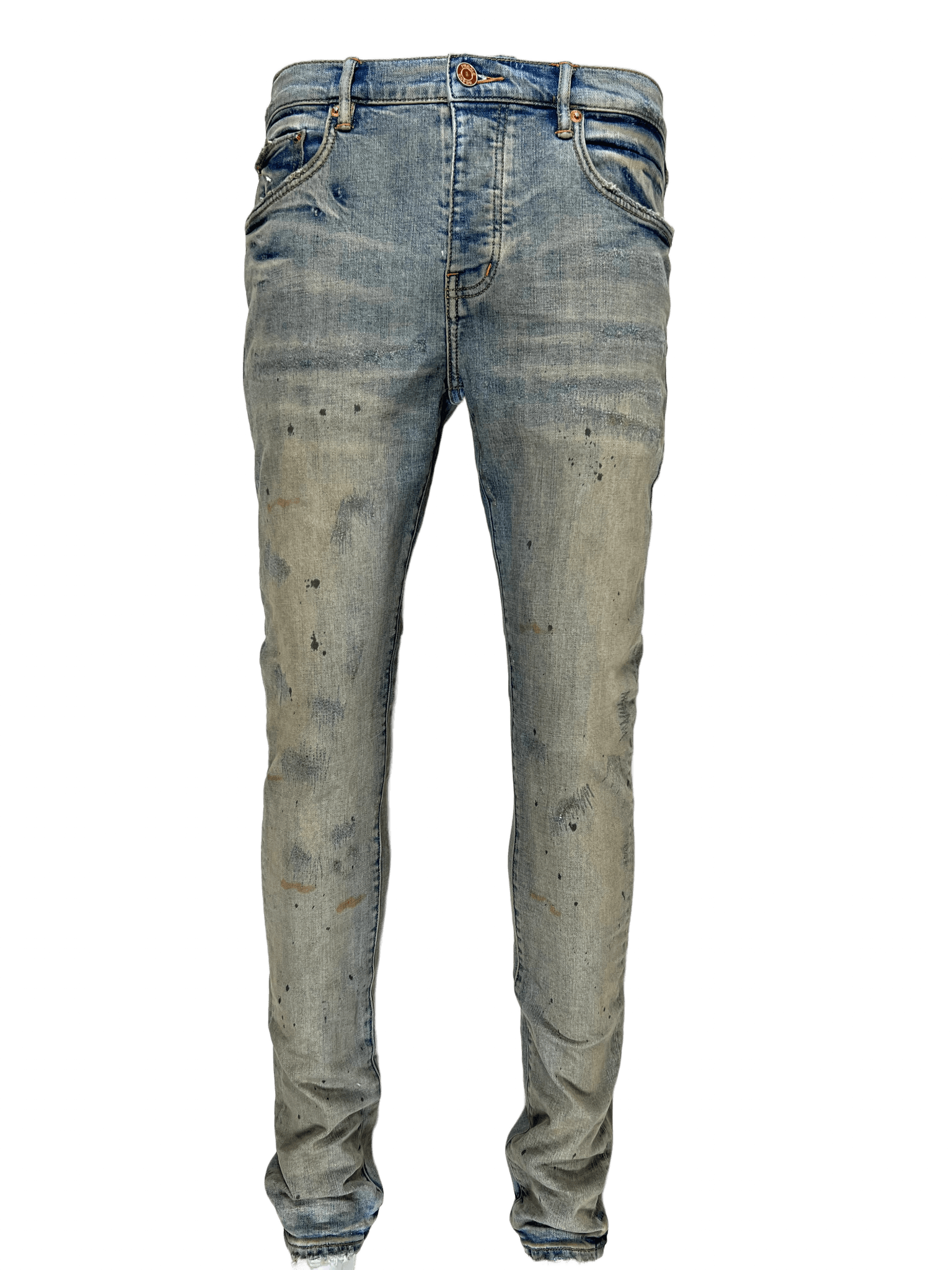 NWT PURPLE BRAND Indigo Oil Repair Skinny Jeans Size 36/46 $275