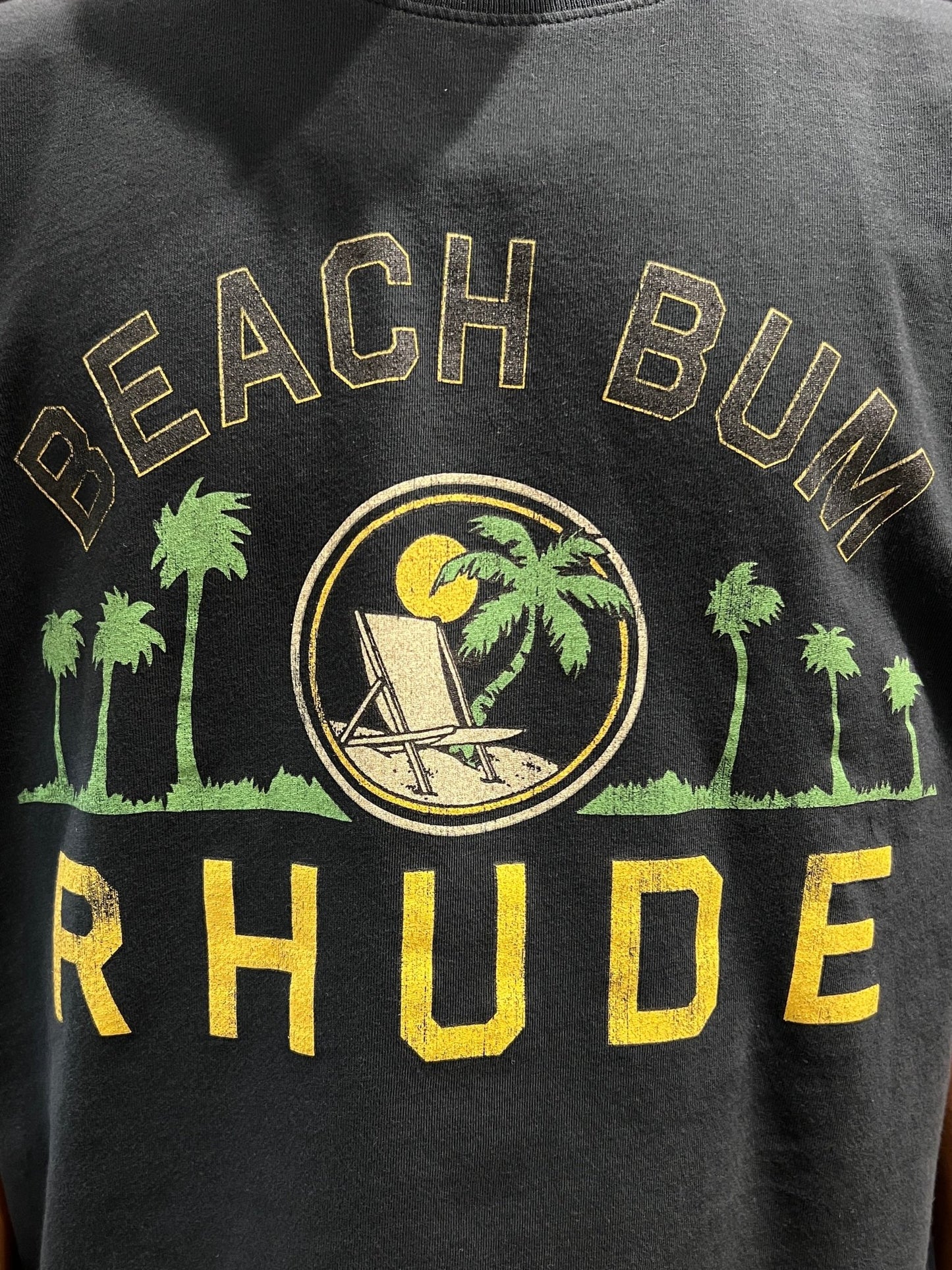 RHUDE PALMERA TEE VTG BLACK graphic t-shirt made in USA.