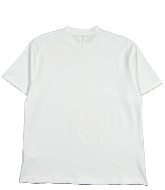 A 100% Cotton 3.PARADIS white t-shirt on a white background.