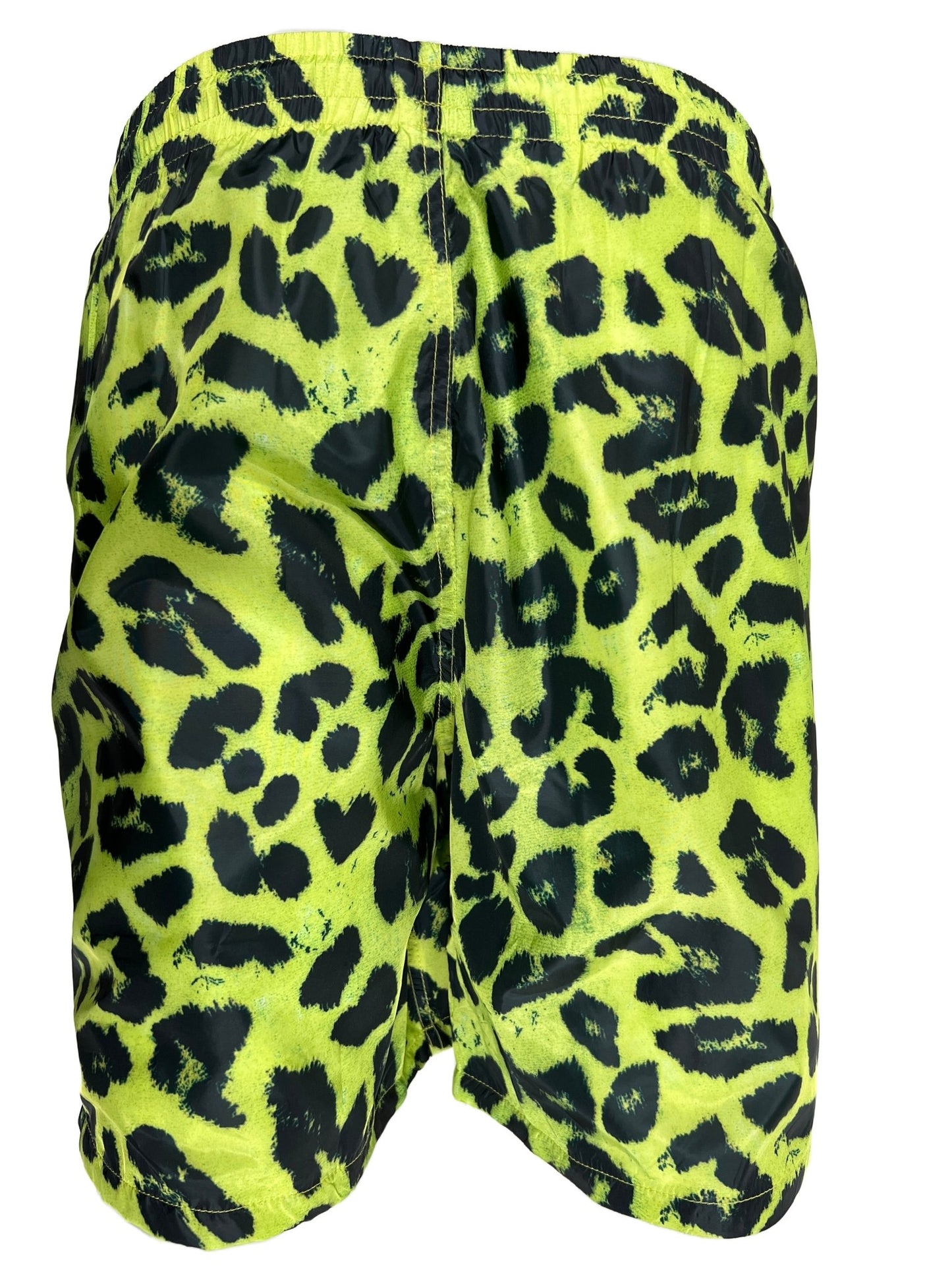 Relaxed fit PLEASURES LEOPARD RUNNING SHORT LIME swim shorts in Polyester fabric.