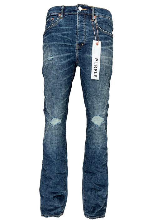 A pair of PURPLE BRAND stretch denim jeans with a tag on them.