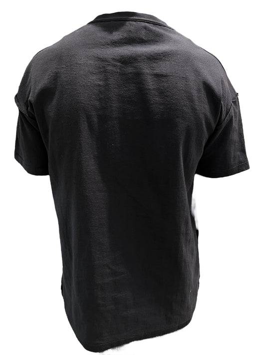 The back of a PURPLE BRAND P101-JHBB TEXTURED INSIDE OUT TEE BLACK on a white background.
