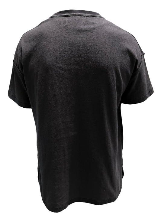 The back of a PURPLE BRAND P101-JSBW TEXTURED INSIDE OUT TEE BLACK on a white background.