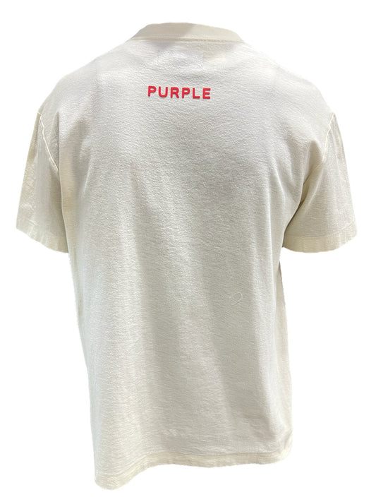 A white 100% cotton graphic t-shirt with the word "PURPLE BRAND" on it.
Product Name: PURPLE BRAND P104-JGAW TEXTURED JERSEY SS TEE WHITE
Brand Name: PURPLE BRAND