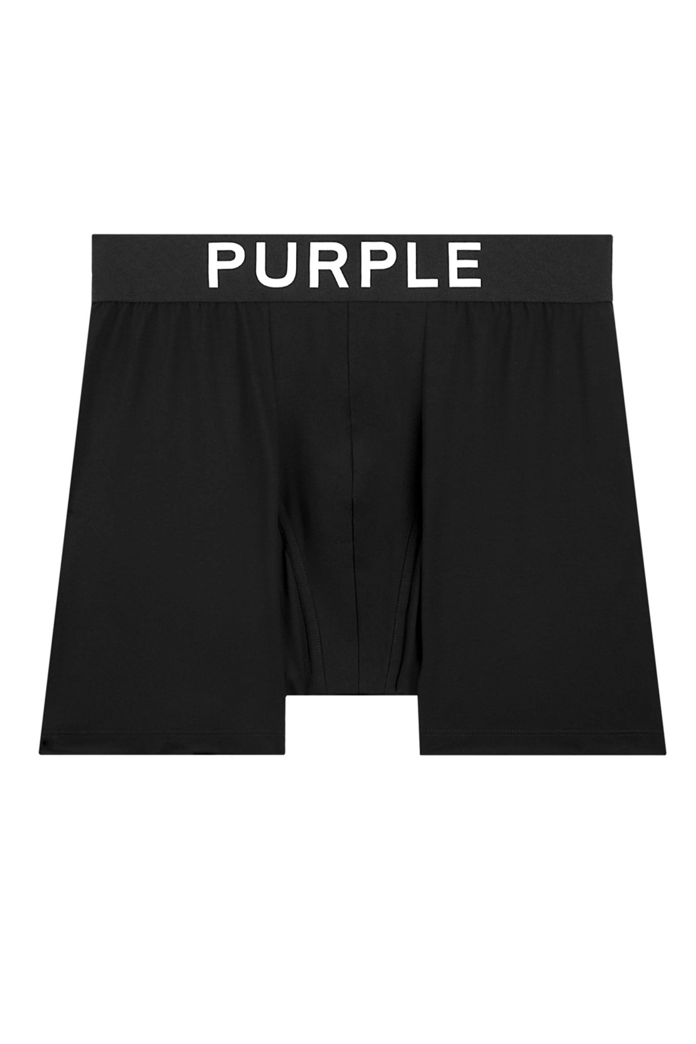 A PURPLE BRAND P802-MCMG 3 pack boxer brief with ergonomic support system and the word "purple" on it.