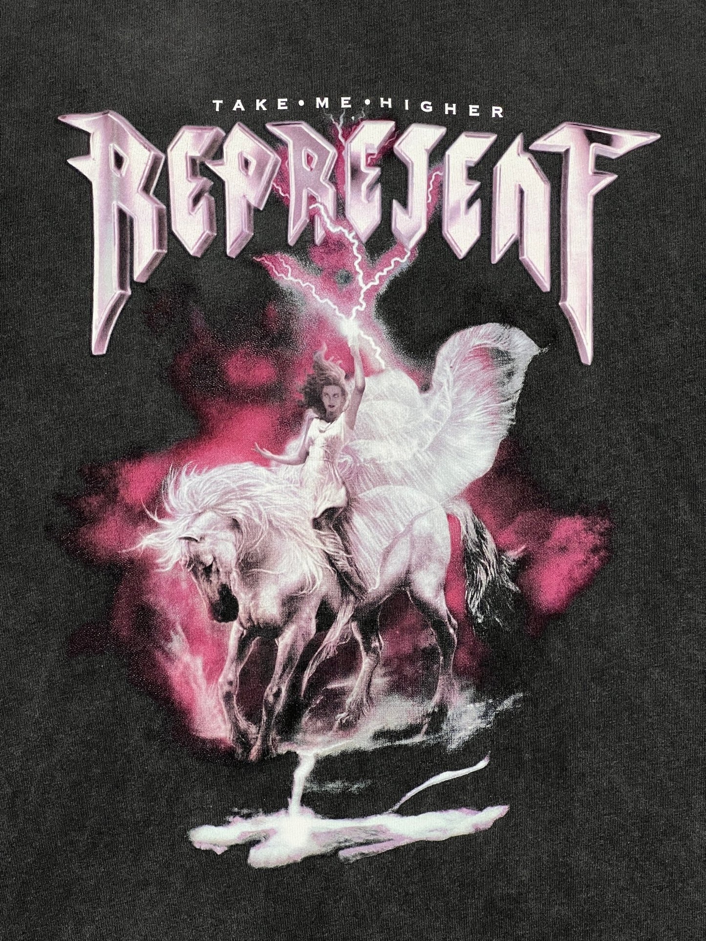 A REPRESENT cotton t-shirt with the words "respect" graphic print on it.
