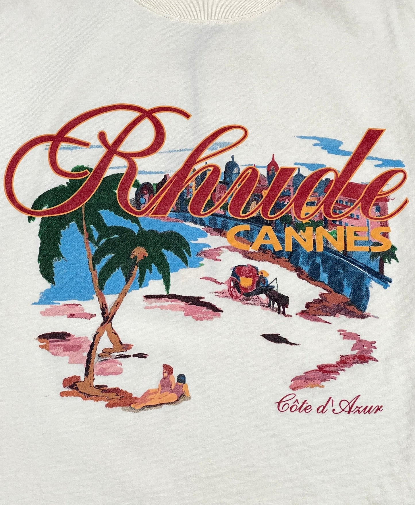 RHUDE RHUDE and Cannes Beach t-shirt Made In USA.
