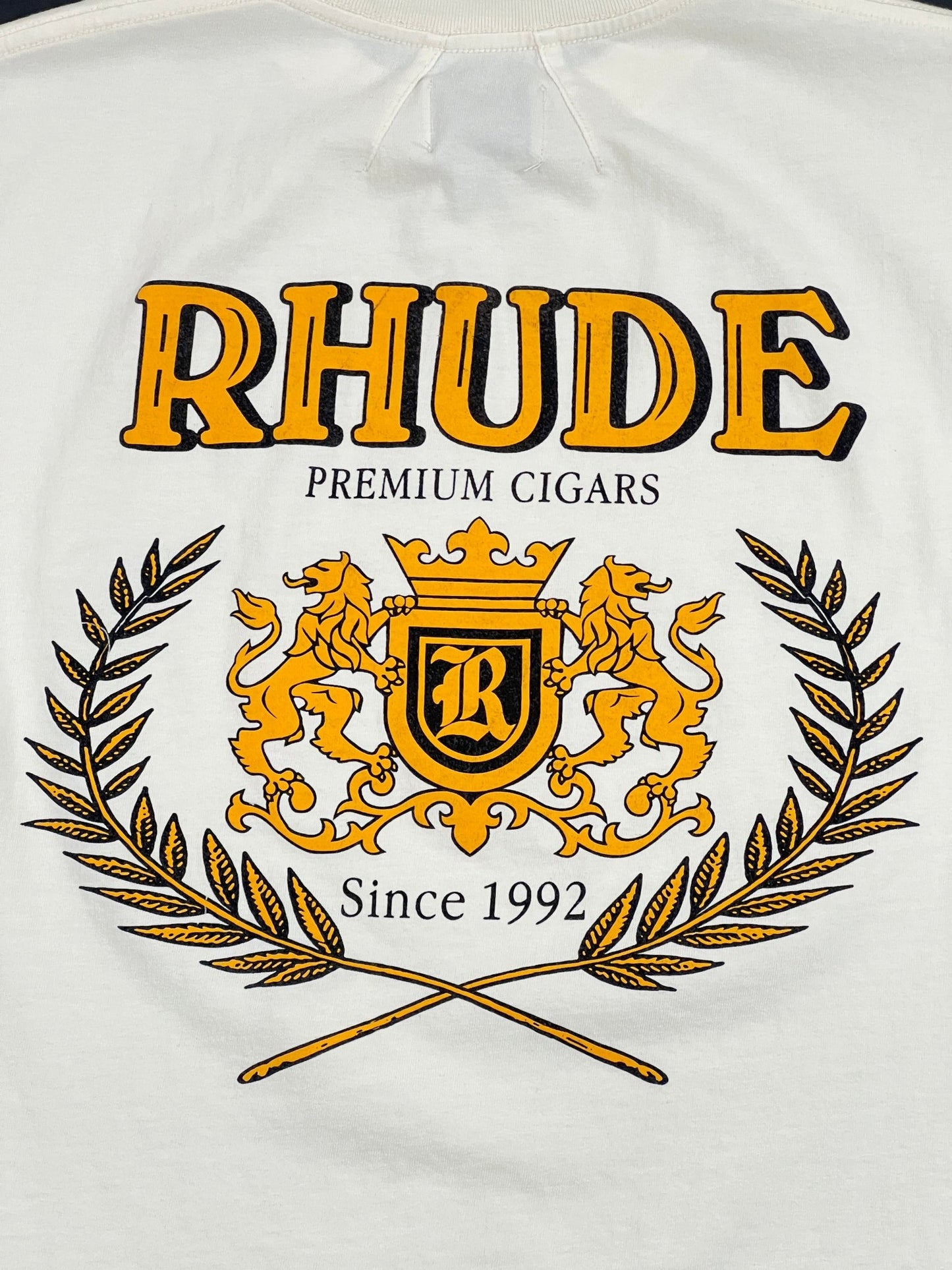 RHUDE Cresta Cigar Tee WHT, Made In USA.