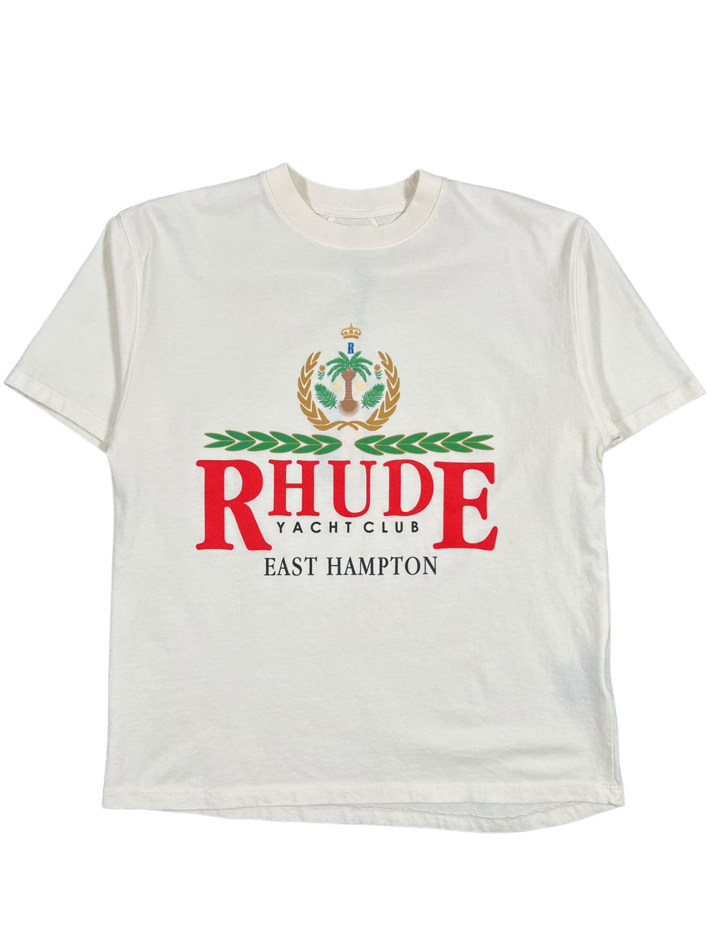 RHUDE EAST HAMPTON CREST TEE WHT made in USA.