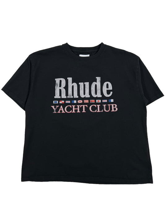 RHUDE FLAG TEE BLK, Made in USA.