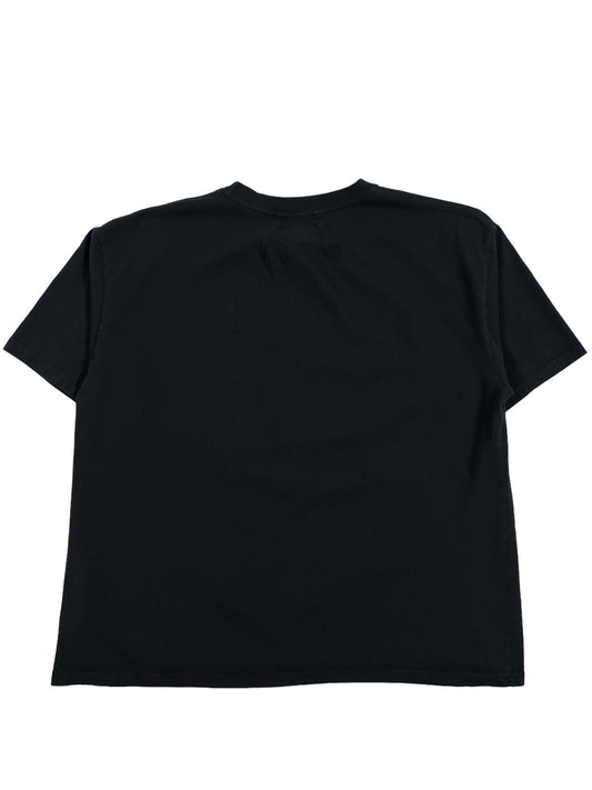 The back view of a black RHUDE FLAG TEE BLK.