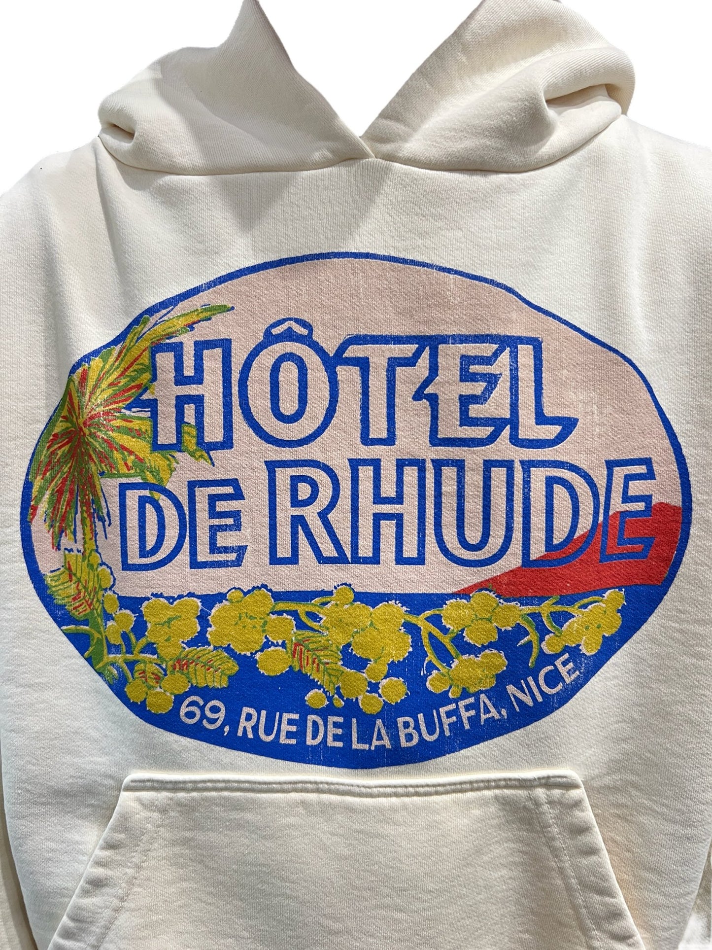 RHUDE RHUDE HOTEL HOODIE VTG WHITE with stylish design.