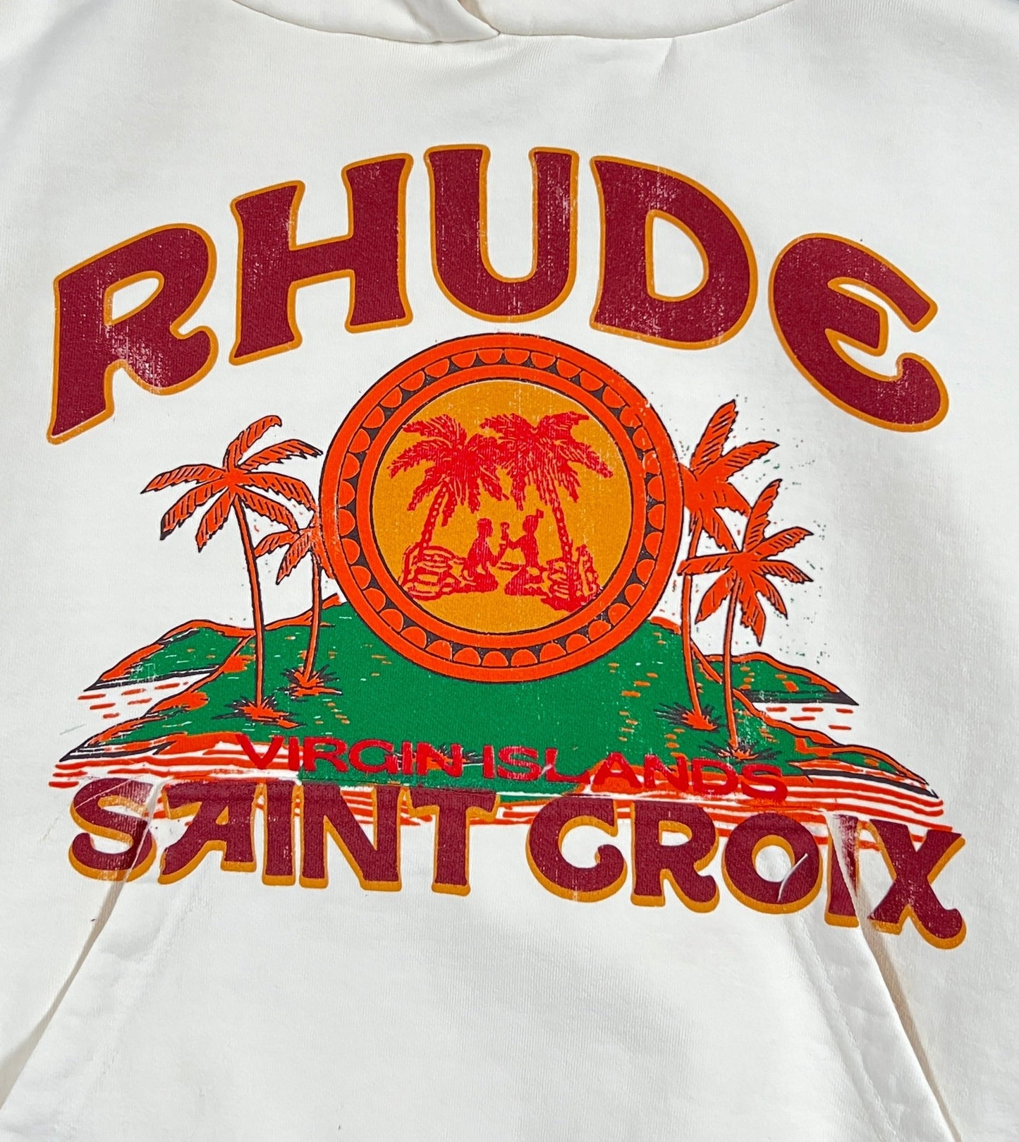 RHUDE logo RHUDE ST. CROIX HOODIE WHT.