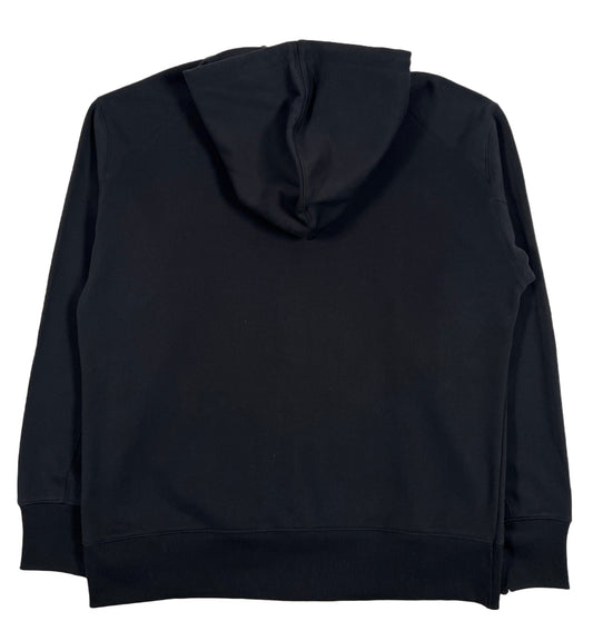 The back of a black ADIDAS x Y-3 logo hooded sweatshirt (Y-3 HOODIE IP5580 GFX FT FZ HOOD BLACK).