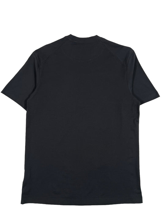 The back view of a black ADIDAS x Y-3 Y-3 T-SHIRT IN4353 GFX SS TEE 1 BLACK t-shirt.