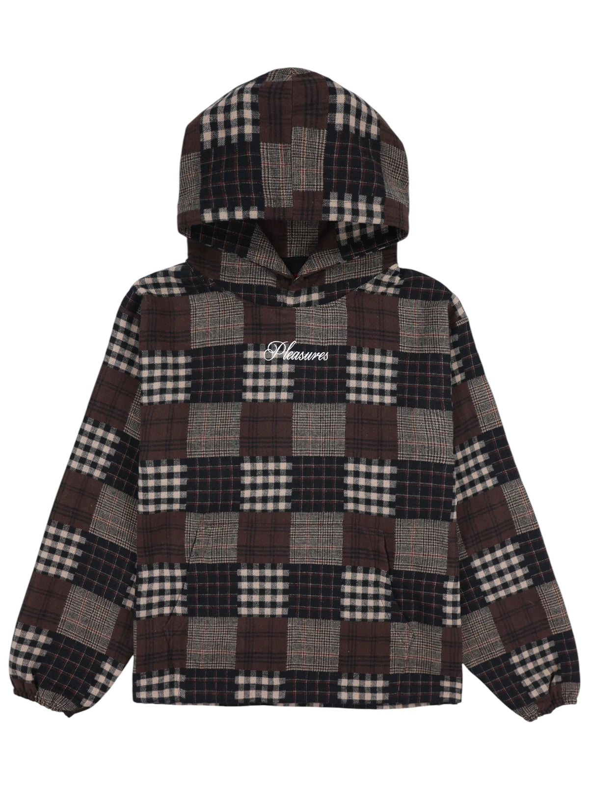 Pleasures P26F008 Madras Poncho Hoodie BRN