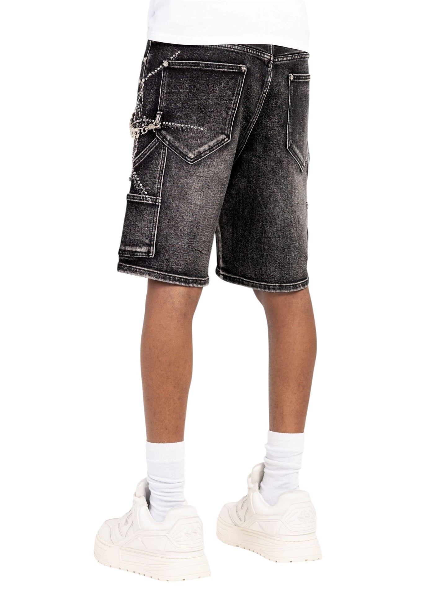 Guapi Obsidian Black Spider Denim Shorts