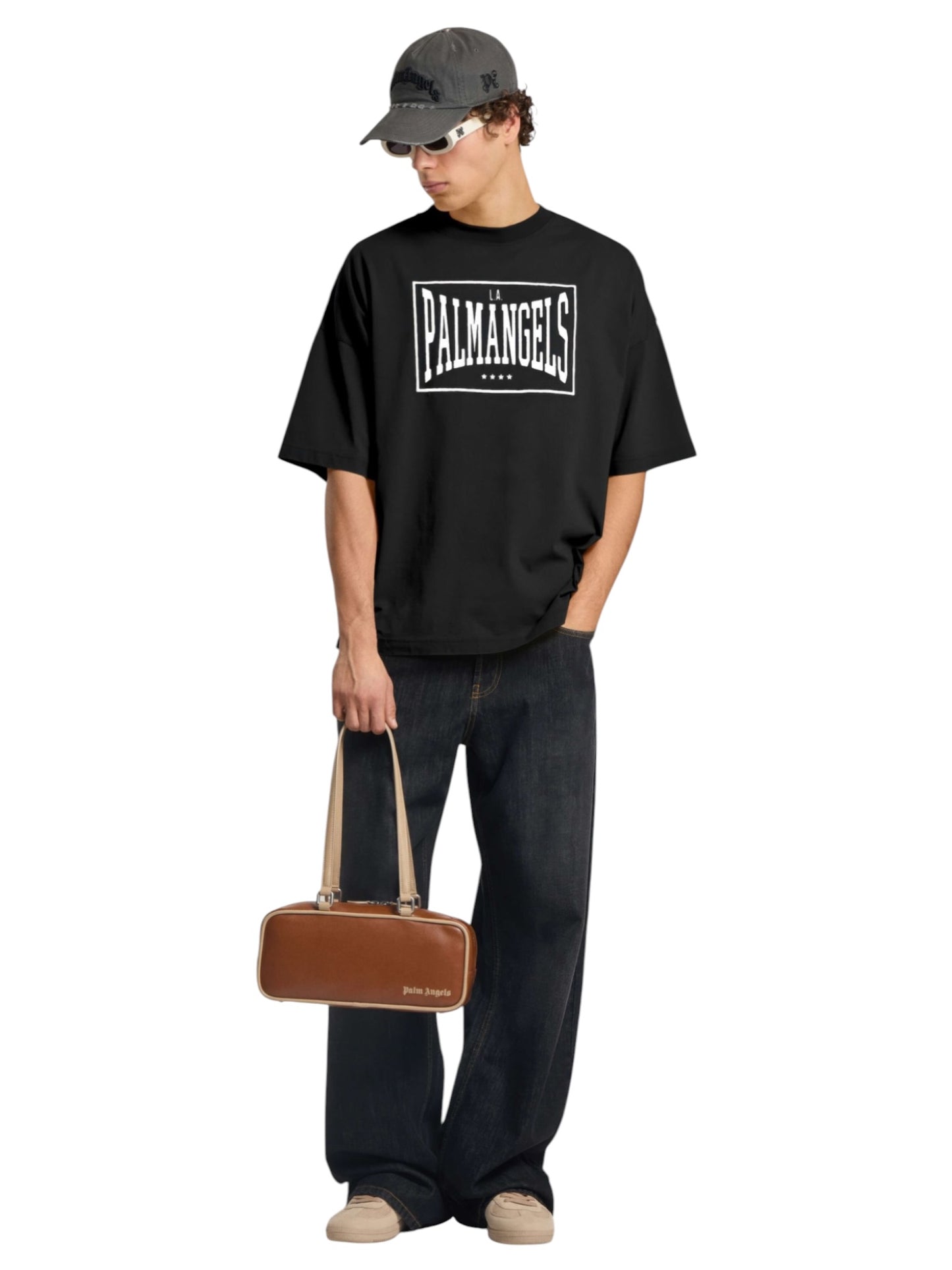 Palm Angels Vintage Box Logo Loose Tee Black Off White