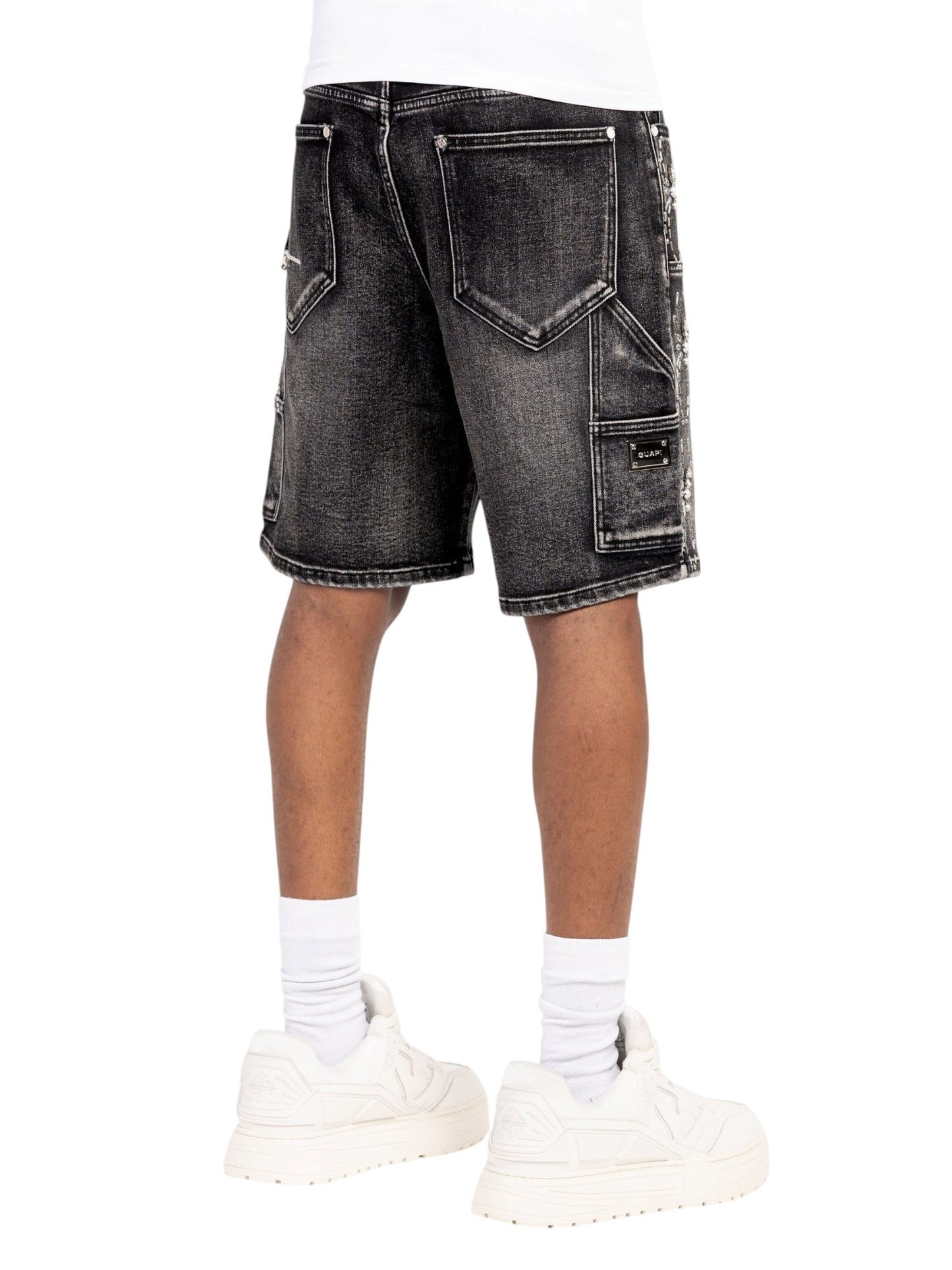 Guapi Obsidian Black Spider Denim Shorts