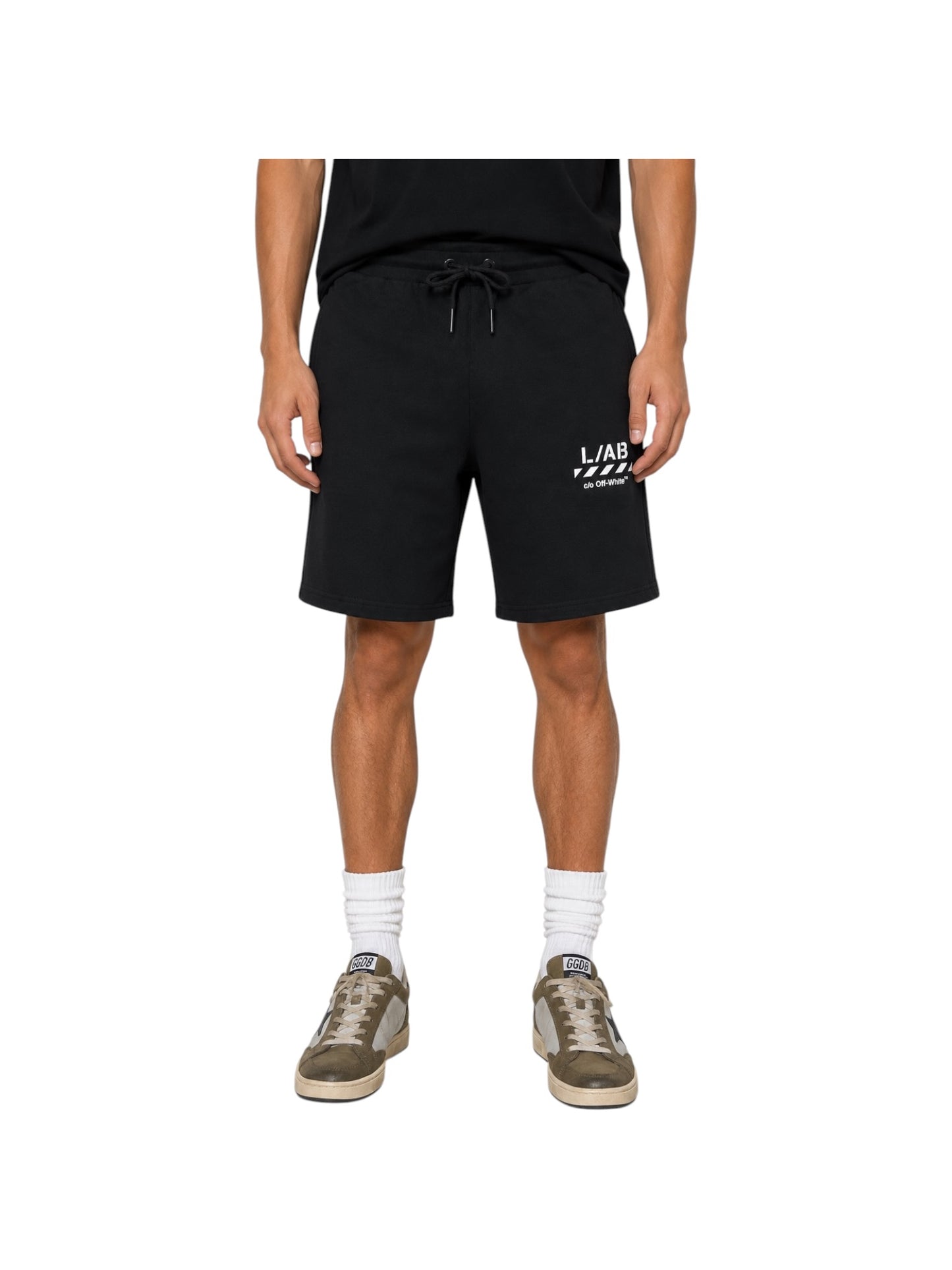 Off-White Diag Open Hem Jogger Shorts Black