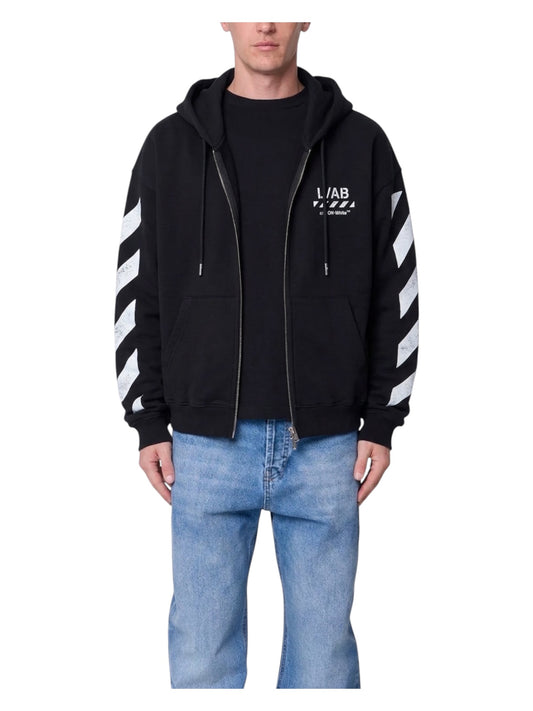 Off-White Diag Full Zip Hoodie Black
