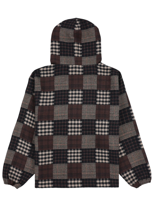 Pleasures P26F008 Madras Poncho Hoodie BRN