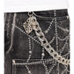 Guapi Obsidian Black Spider Denim Shorts