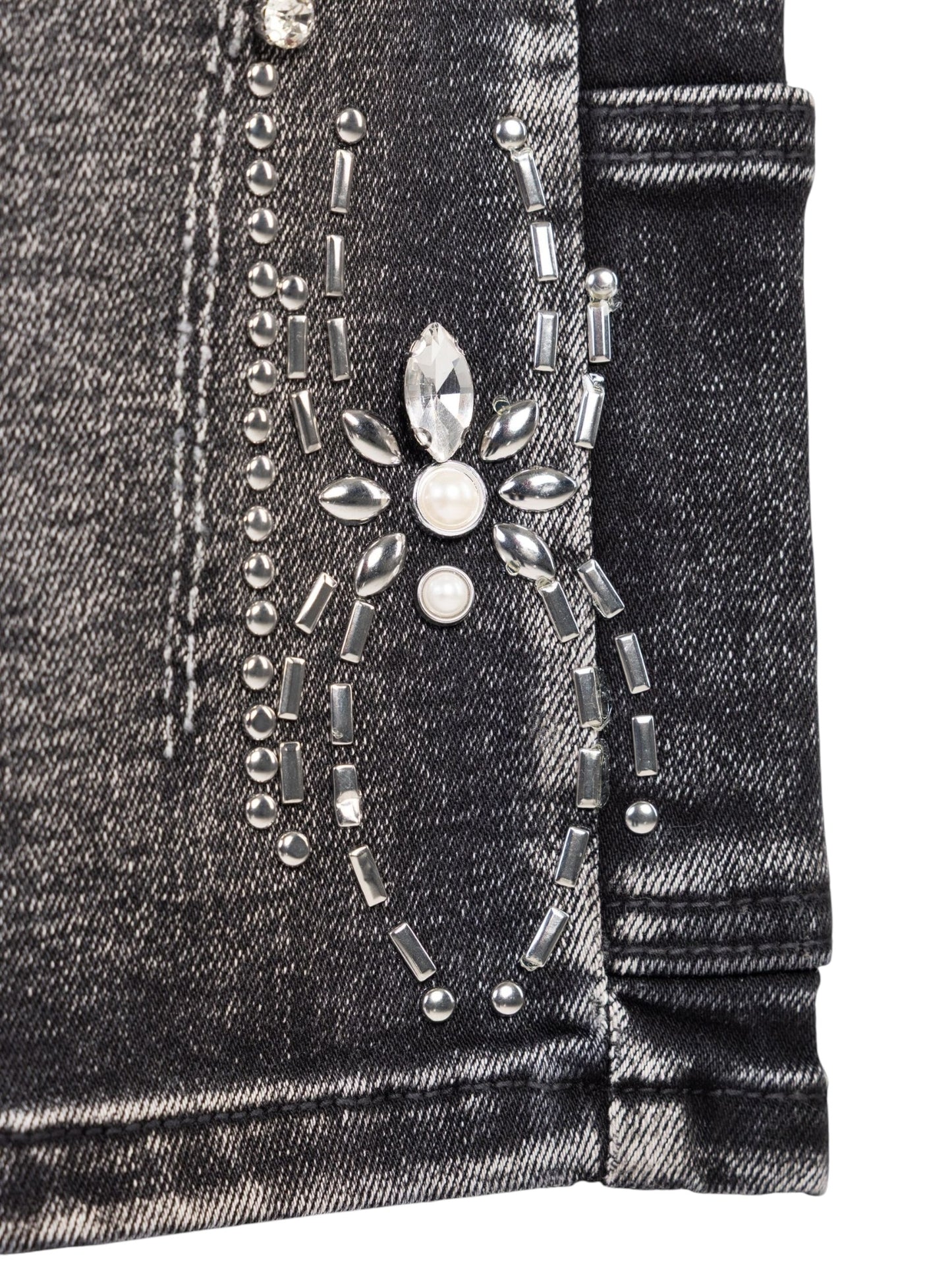 Guapi Obsidian Black Spider Denim Shorts
