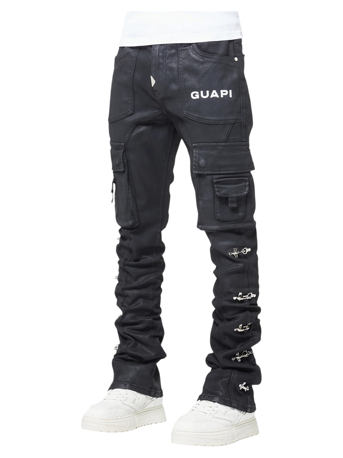 Guapi Obsidian Black Waxed Cargo Denim