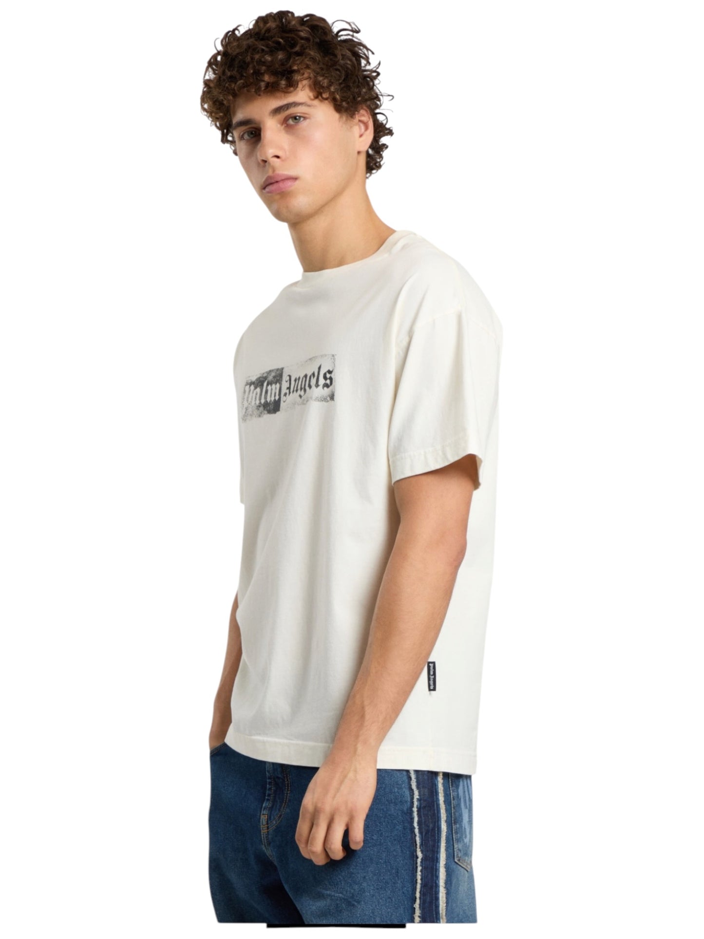 Palm Angels Stamp Logo Regular Tee Off White Black