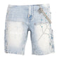 Guapi Aqua Blue Spider Denim Shorts