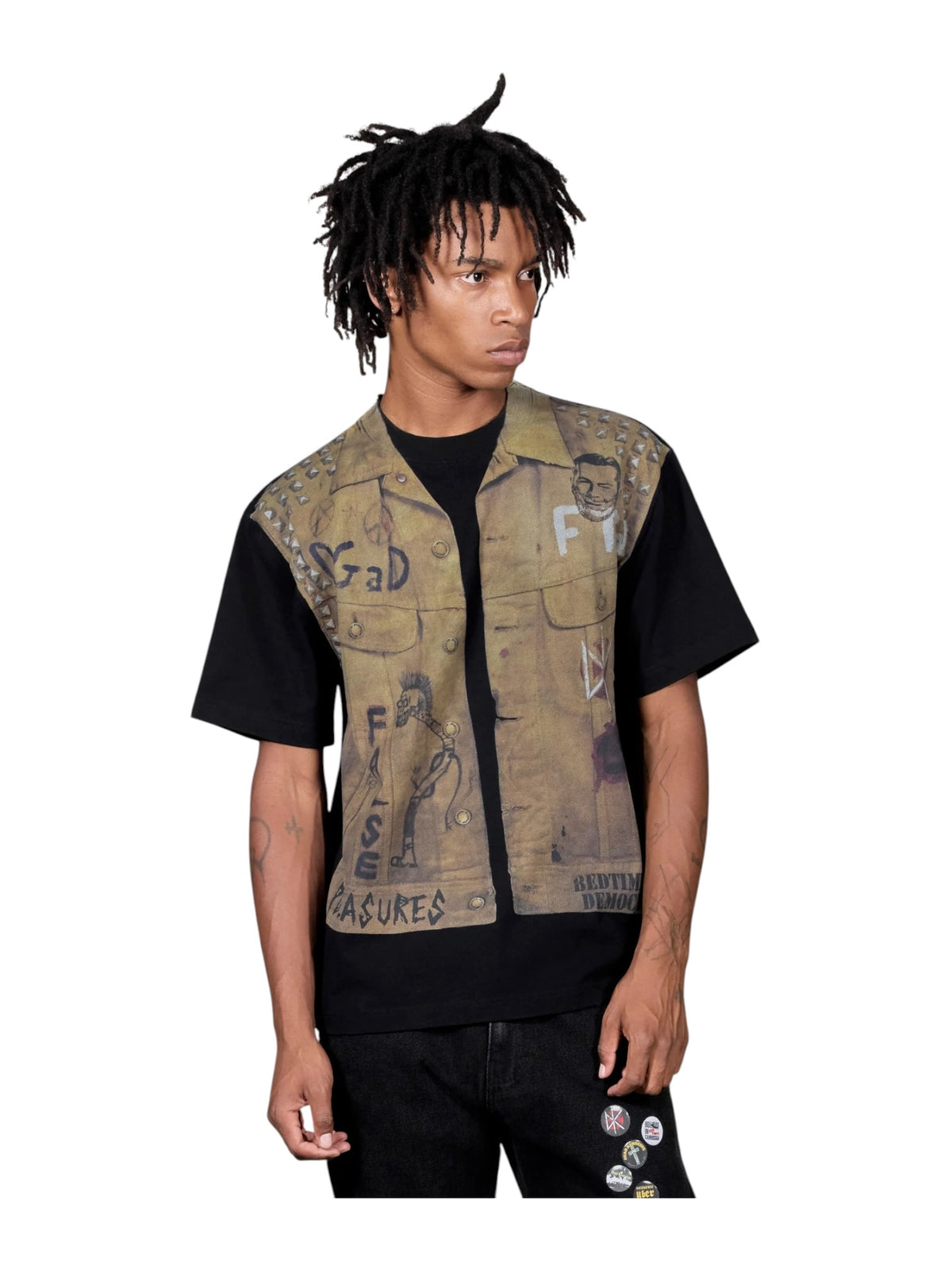 Pleasures P26FDK007 Vest Heavyweight Shirt BLK