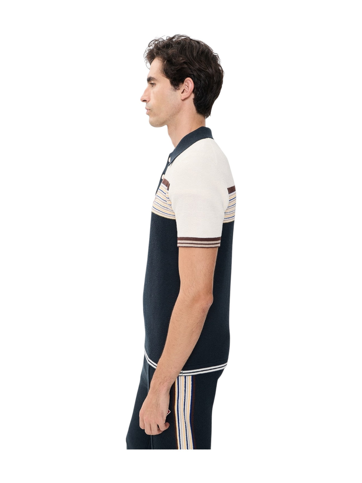 CasaBlanca Cafe Stripe Polo Shirt Multi