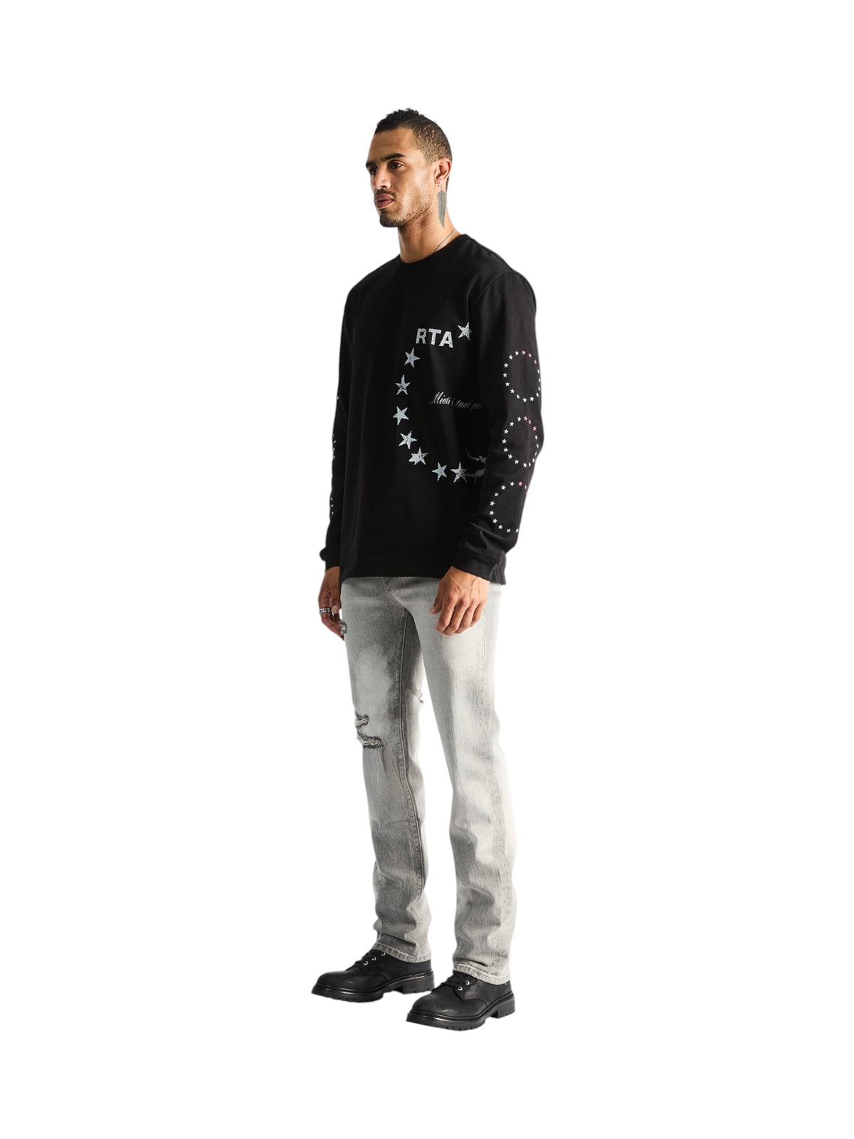 Rta Lawrence Long Sleeve Tee Black Star Wire