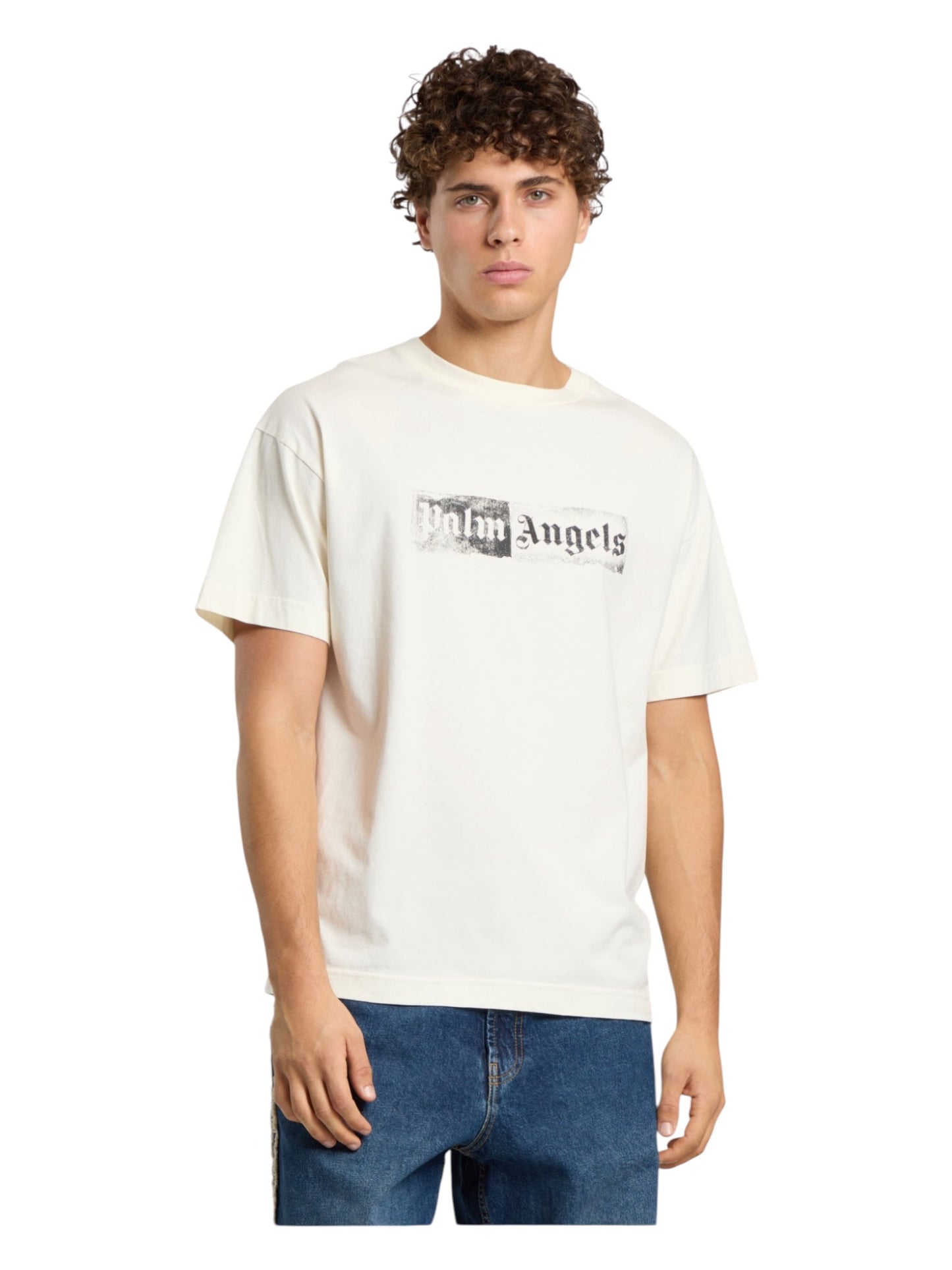 Palm Angels Stamp Logo Regular Tee Off White Black